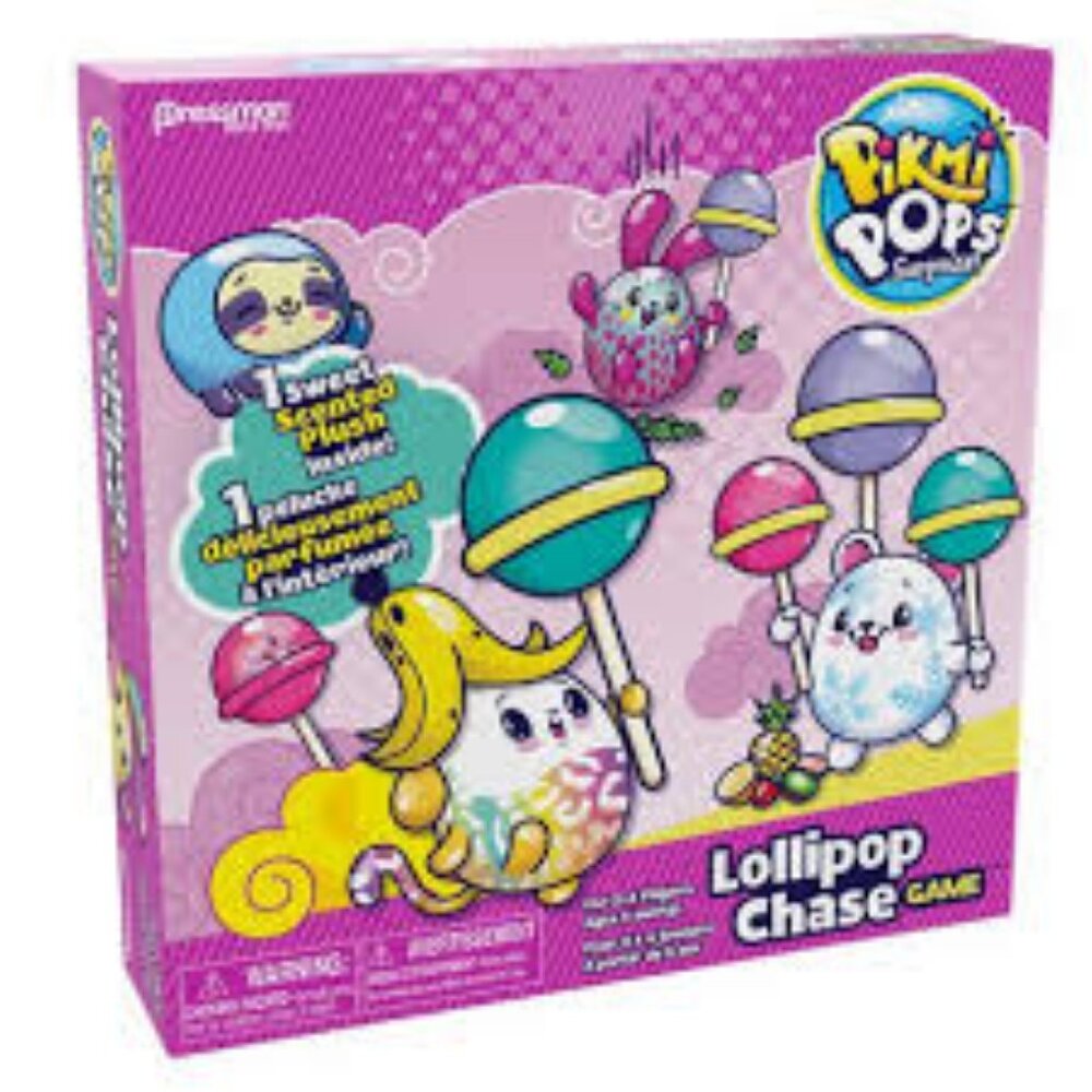 Pressman Toys: Pikmi Pops scented plush Lollipop Chase Game  NEW
